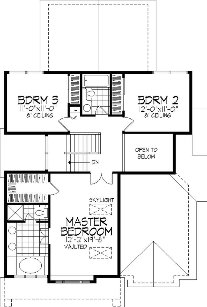 Floor Plan Second Story of Country Plan #146-1339