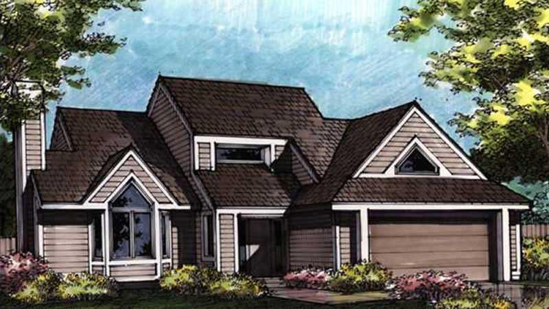 Front view of Contemporary home (ThePlanCollection: House Plan #146-1341)