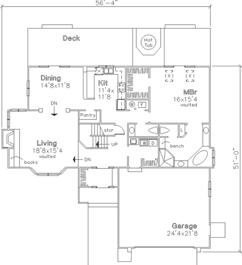 Floor Plan First Story of Cape Cod Plan #146-1341