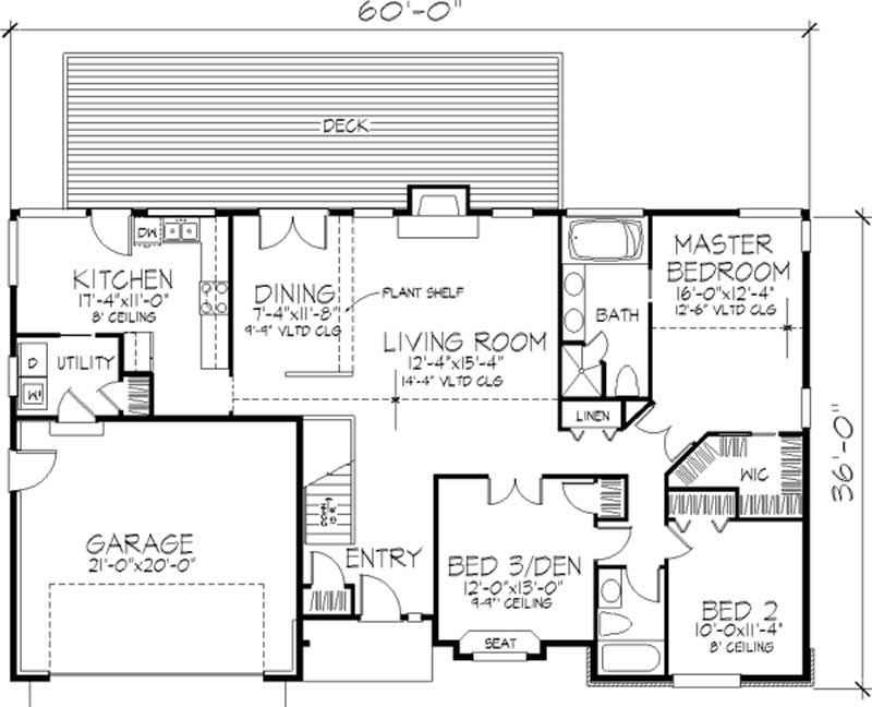 Floor Plan First Story of Country Plan #146-1344