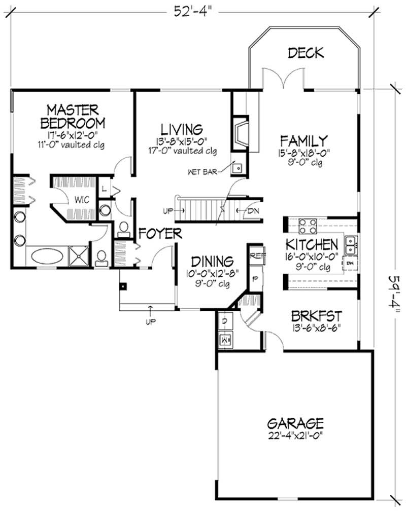 Floor Plan First Story of Cape Cod Plan #146-1347