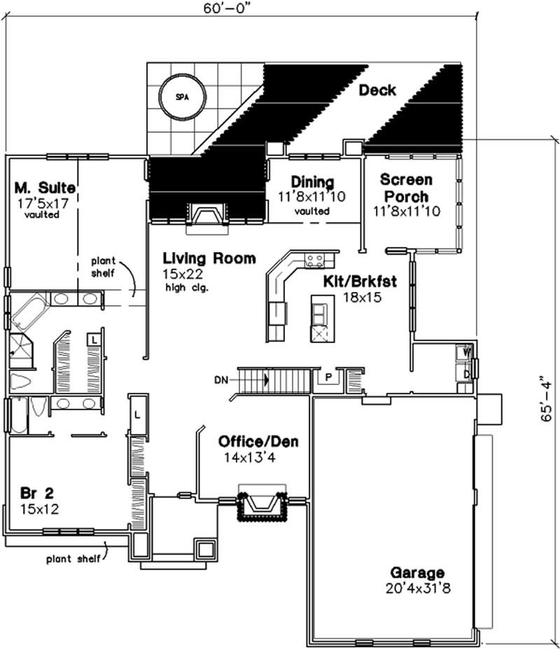 Floor Plan First Story of Country Plan #146-1350