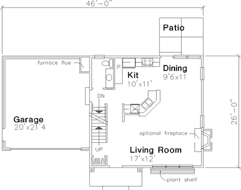 Floor Plan First Story of Colonial Plan #146-1352