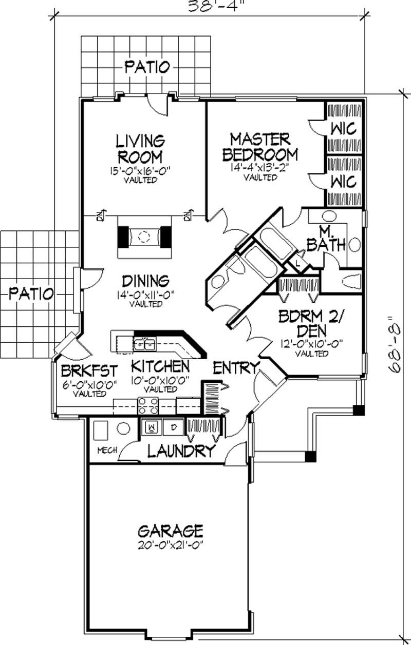 Floor Plan First Story of Country Plan #146-1357