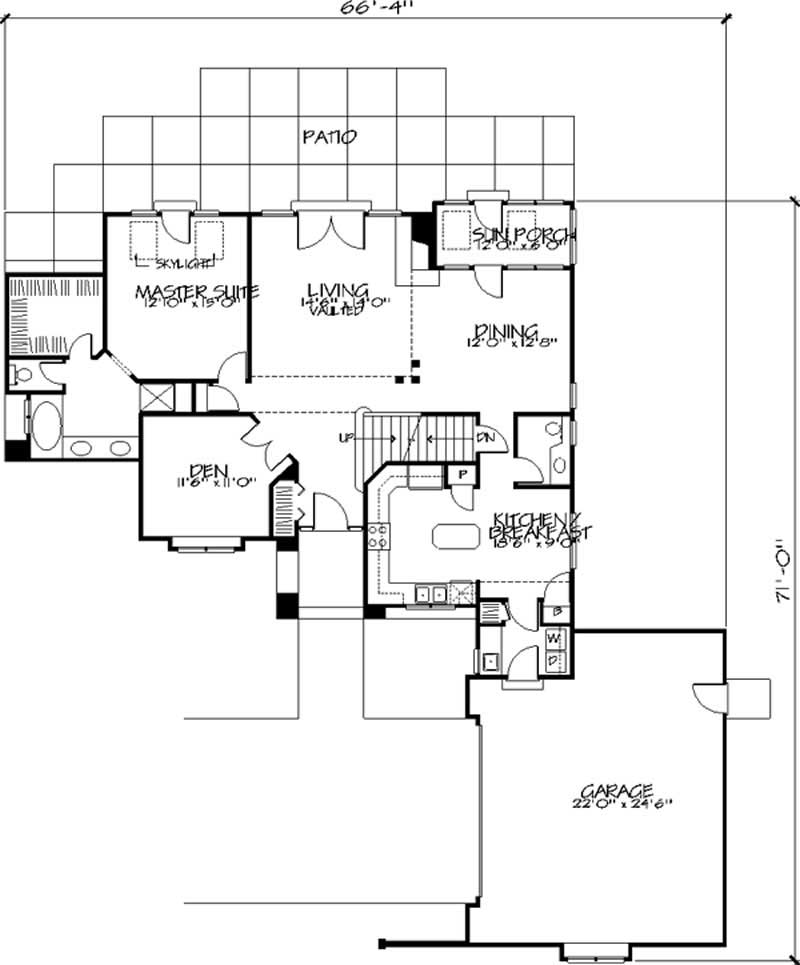 Floor Plan First Story of Cape Cod Plan #146-1360