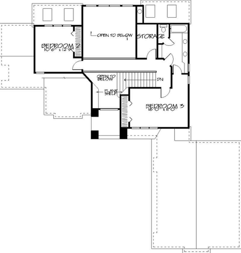 Floor Plan Second Story of Cape Cod Plan #146-1360