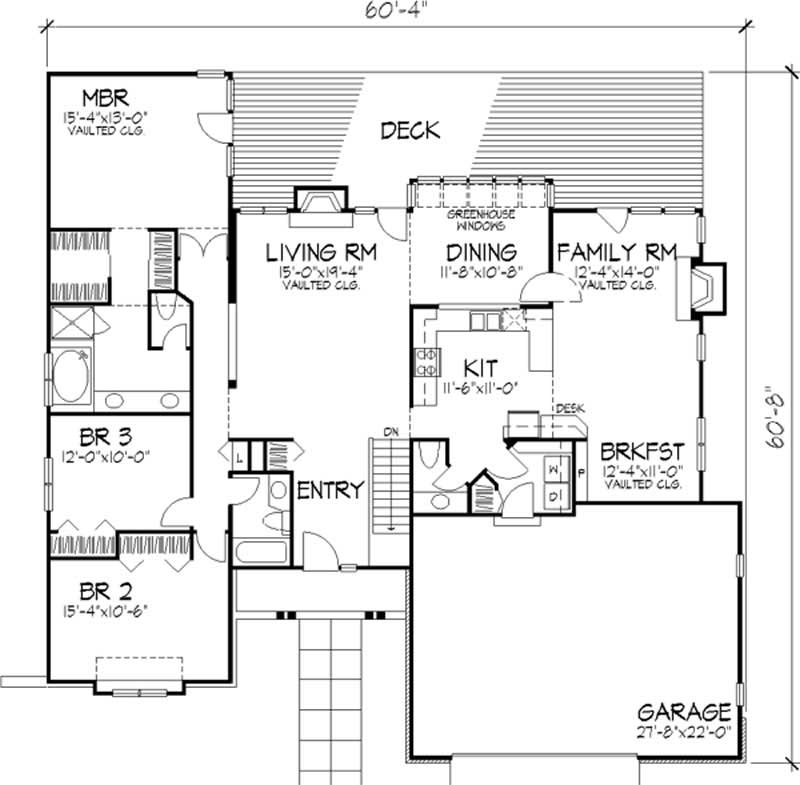 Floor Plan First Story of Country Plan #146-1363