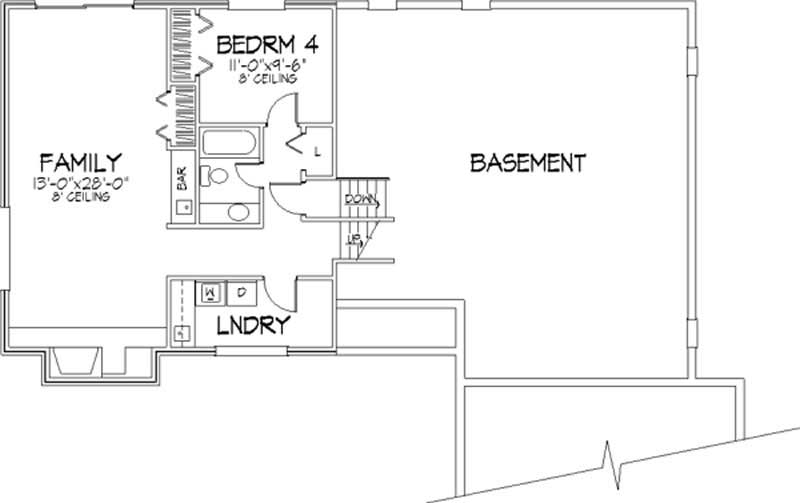 Floor Plan First Story of Ranch Plan #146-1366