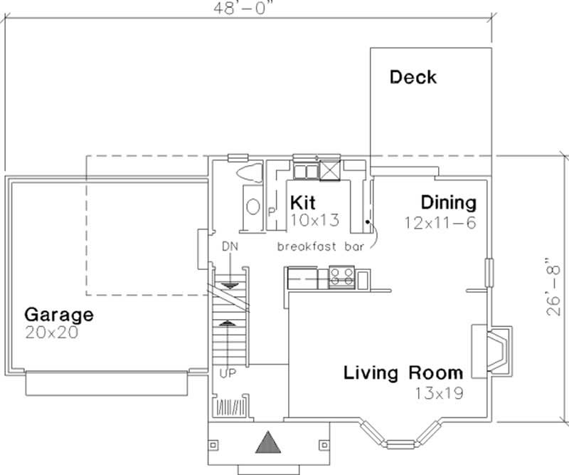 Floor Plan First Story of Country Plan #146-1373