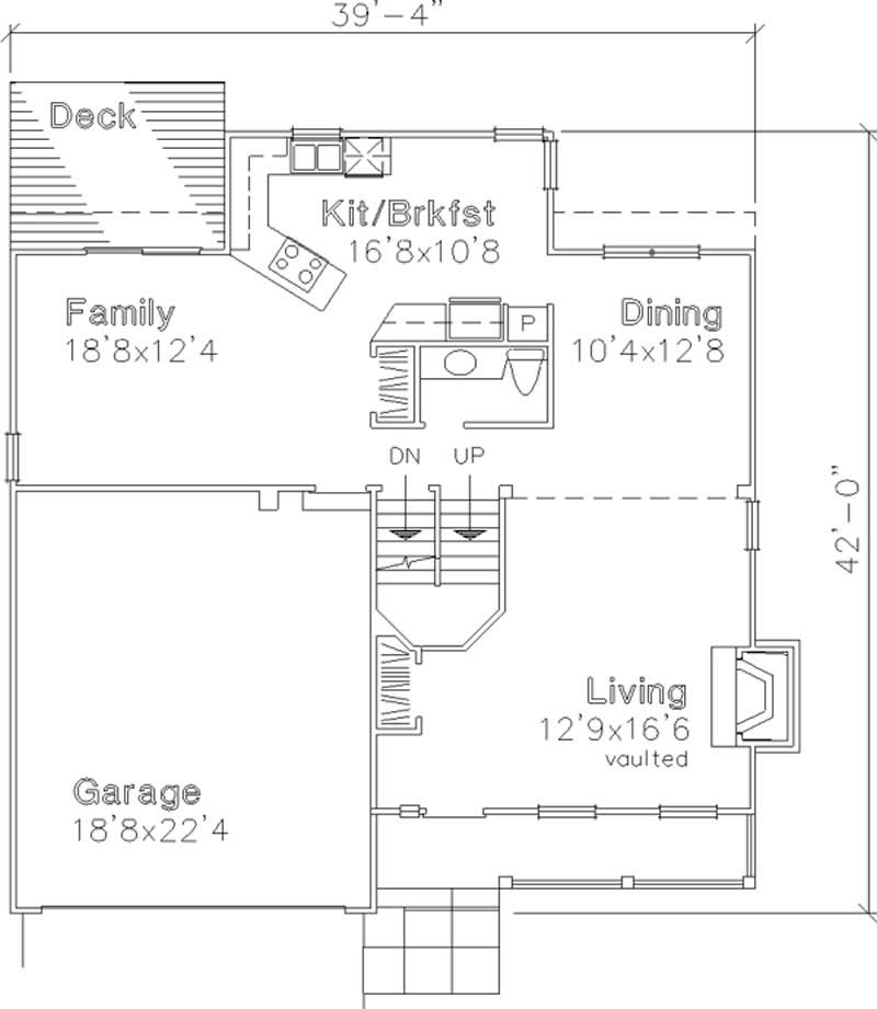 Floor Plan First Story of Country Plan #146-1376