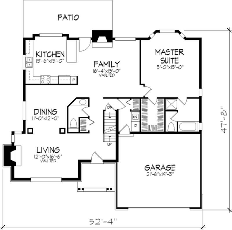Floor Plan First Story of Cape Cod Plan #146-1381