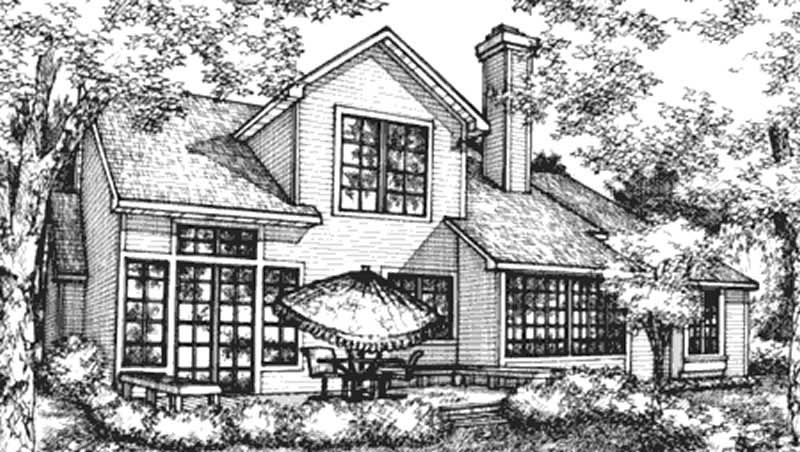 Home Plan Rear Elevation of this 3-Bedroom,1926 Sq Ft Plan -146-1387