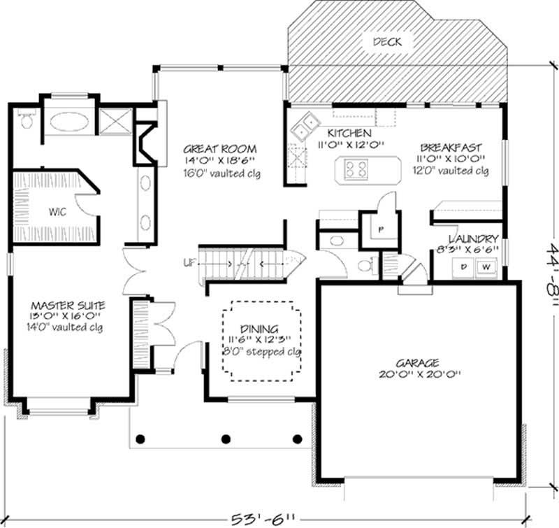 Floor Plan First Story of Cape Cod Plan #146-1387