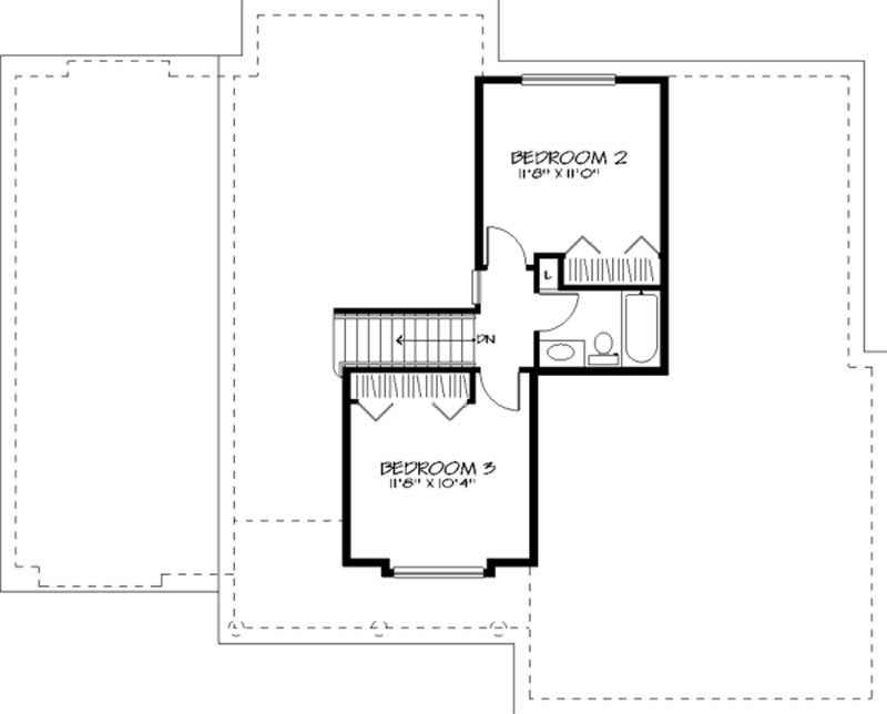 Floor Plan Second Story of Cape Cod Plan #146-1387