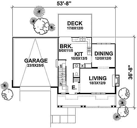 Floor Plan First Story of Craftsman Plan #146-1388