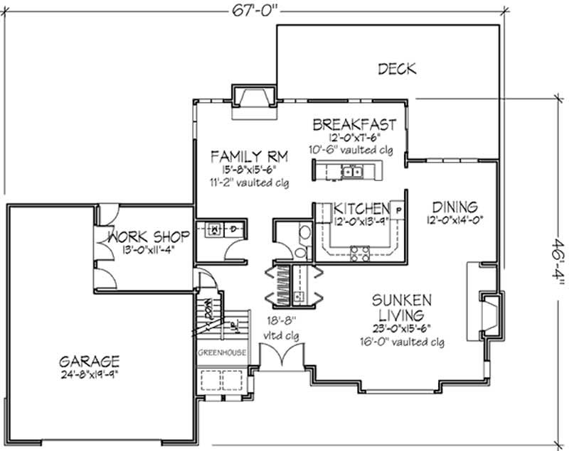 Floor Plan First Story of Country Plan #146-1397