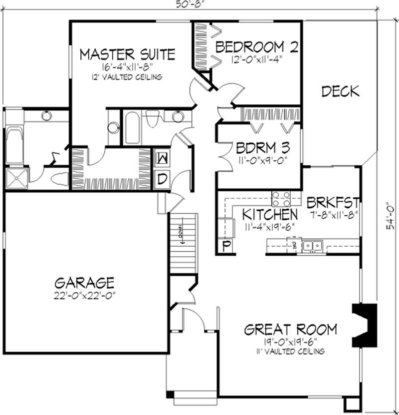 Floor Plan First Story of Country Plan #146-1399