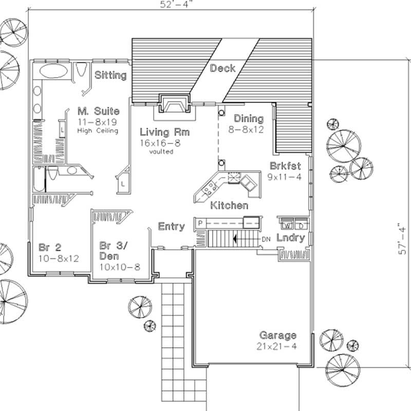Floor Plan First Story of Country Plan #146-1403