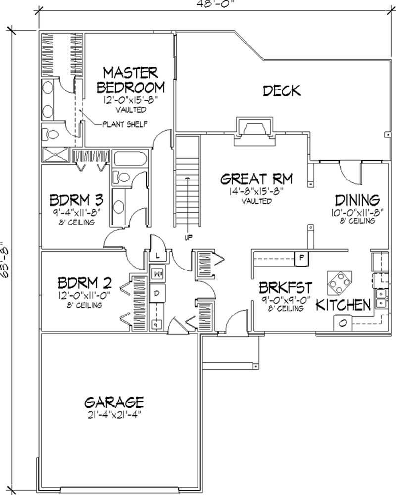 Floor Plan First Story of Country Plan #146-1407