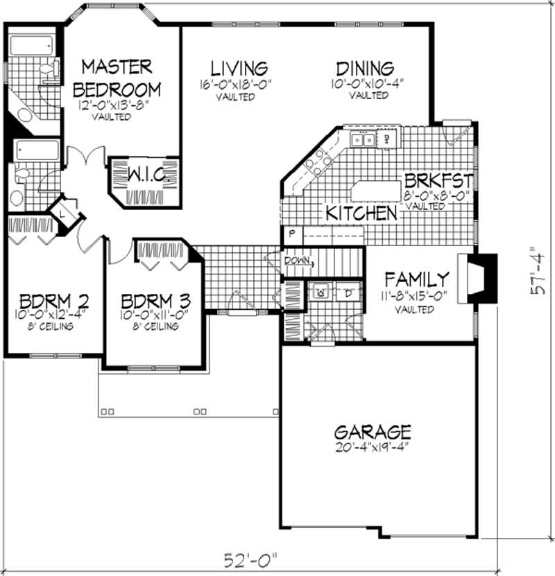 Floor Plan First Story of Country Plan #146-1408