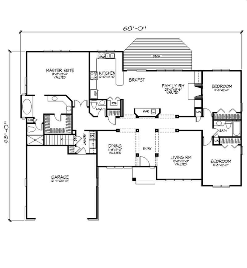 Floor Plan First Story of Country Plan #146-1409