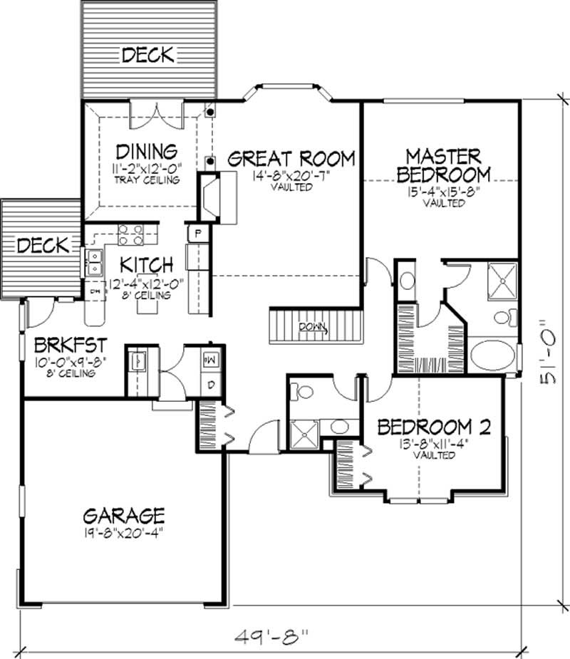 Floor Plan First Story of Country Plan #146-1410
