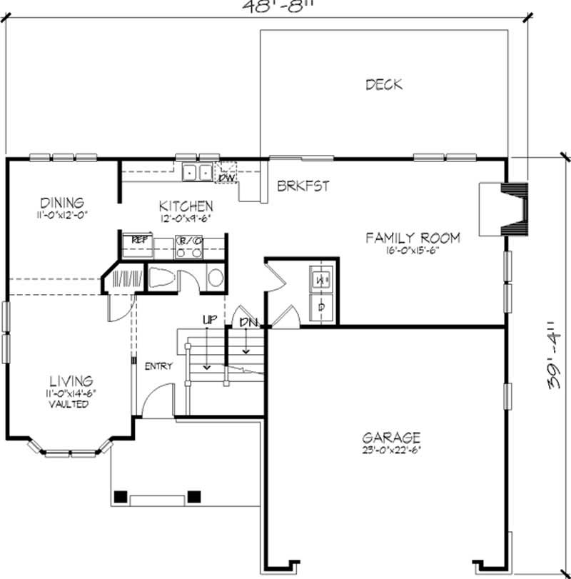 Floor Plan First Story of Country Plan #146-1412