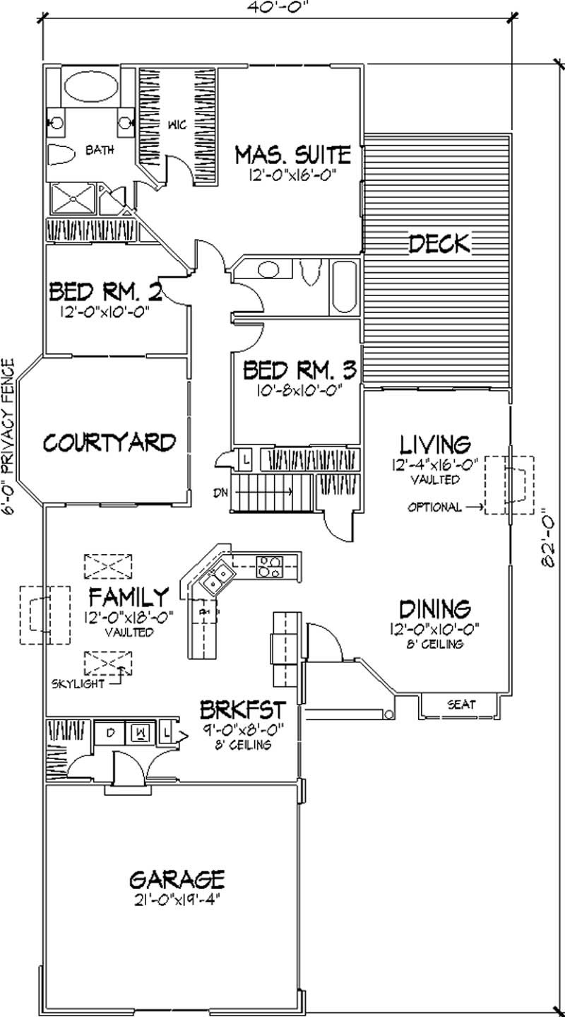 Floor Plan First Story of Country Plan #146-1415
