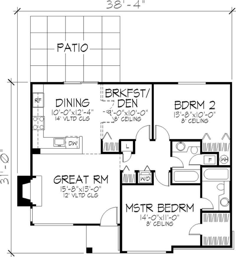 Floor Plan First Story of Country Plan #146-1421