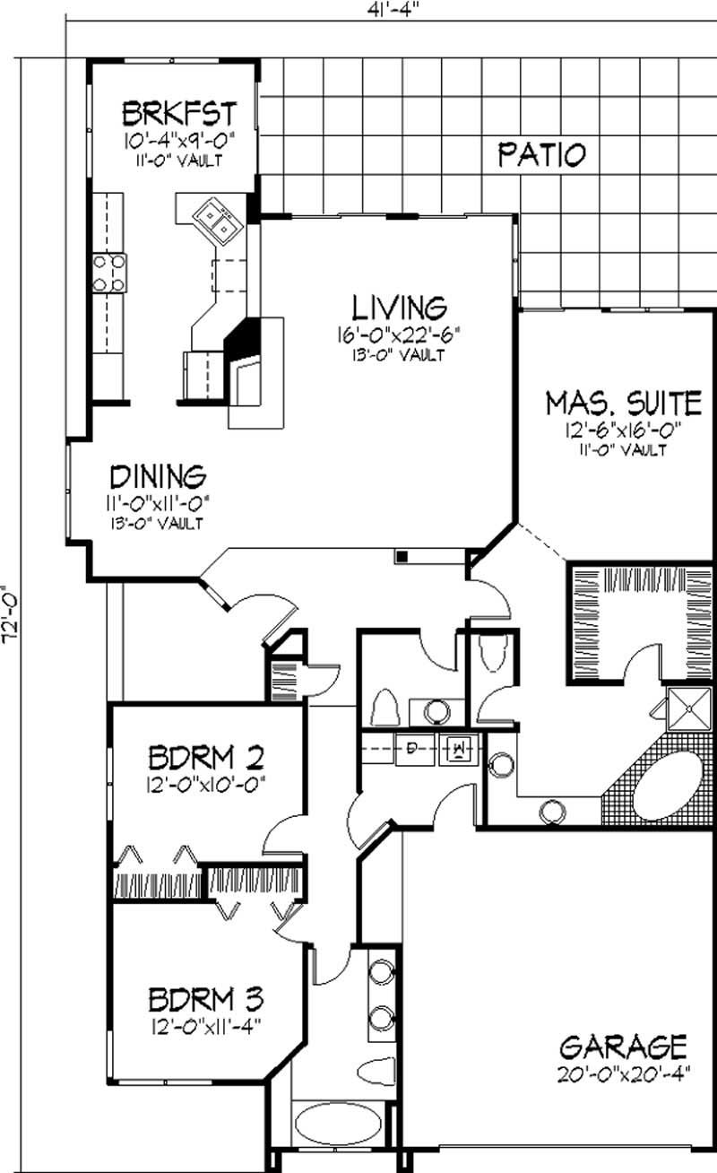 Floor Plan Fifth Story of Country Plan #146-1424