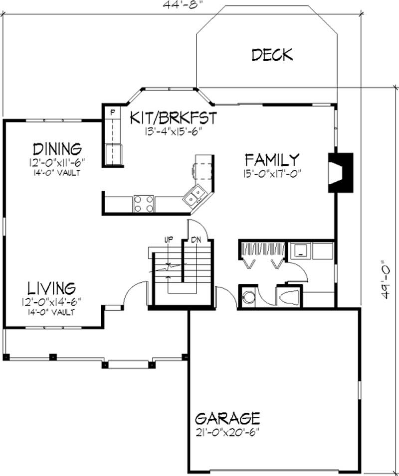 Floor Plan First Story of Country Plan #146-1425