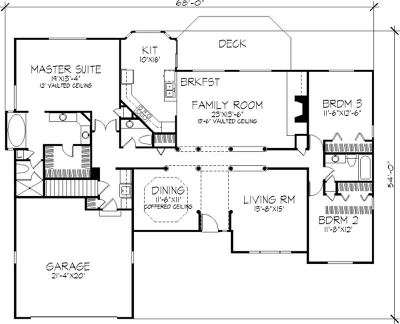 Floor Plan First Story of Country Plan #146-1427