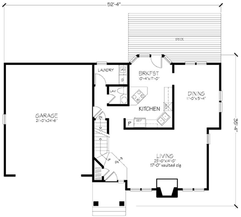 Floor Plan First Story of Country Plan #146-1428