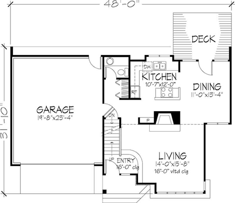 Floor Plan First Story of Country Plan #146-1432