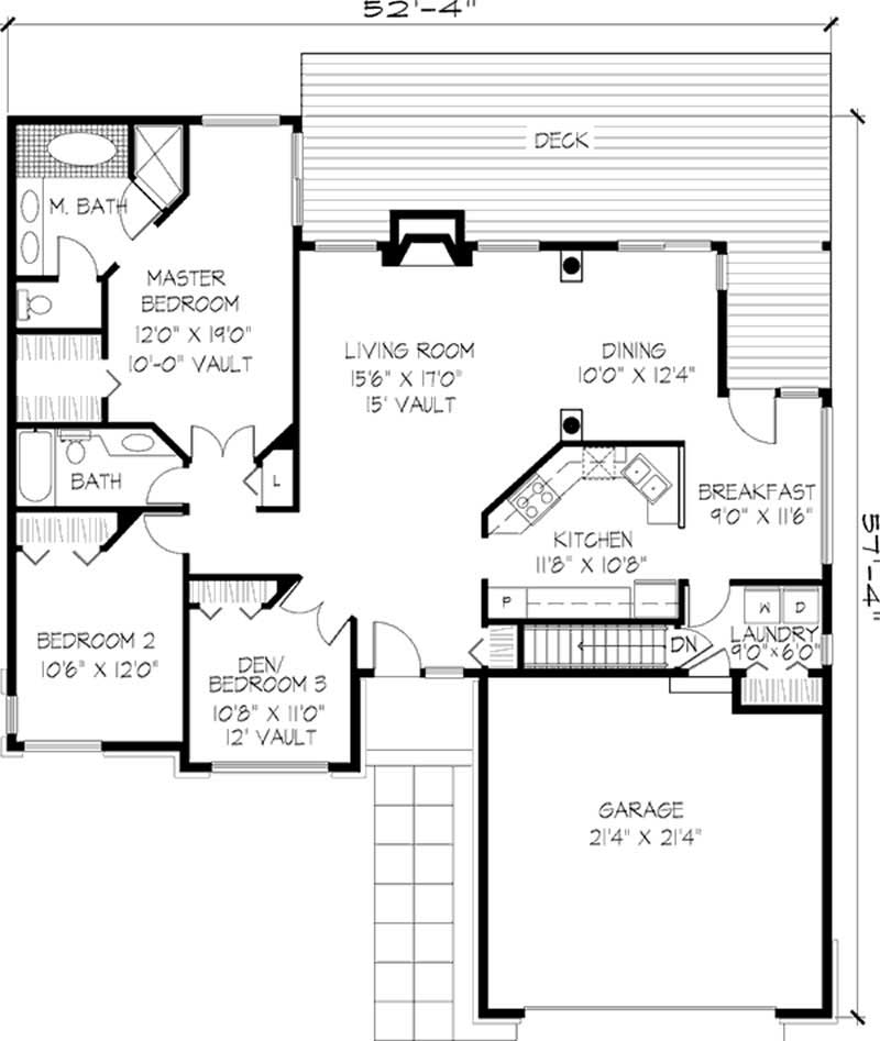 Floor Plan First Story of Country Plan #146-1435