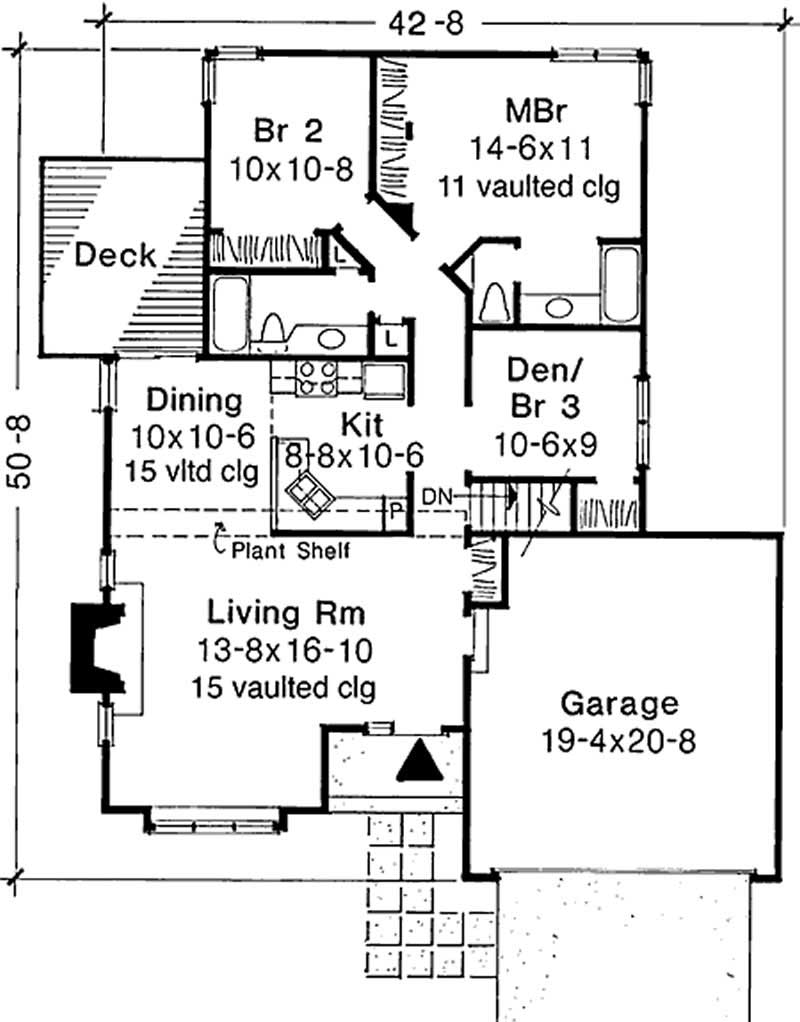 Floor Plan First Story of Country Plan #146-1437