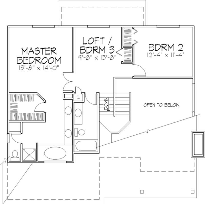 Floor Plan Second Story of Country Plan #146-1438