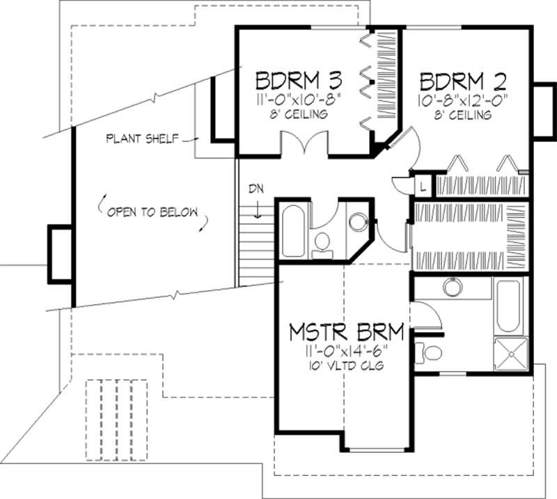 Floor Plan Second Story of Country Plan #146-1439