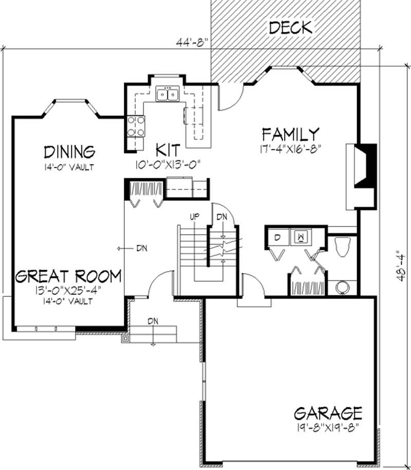 Floor Plan First Story of Country Plan #146-1441