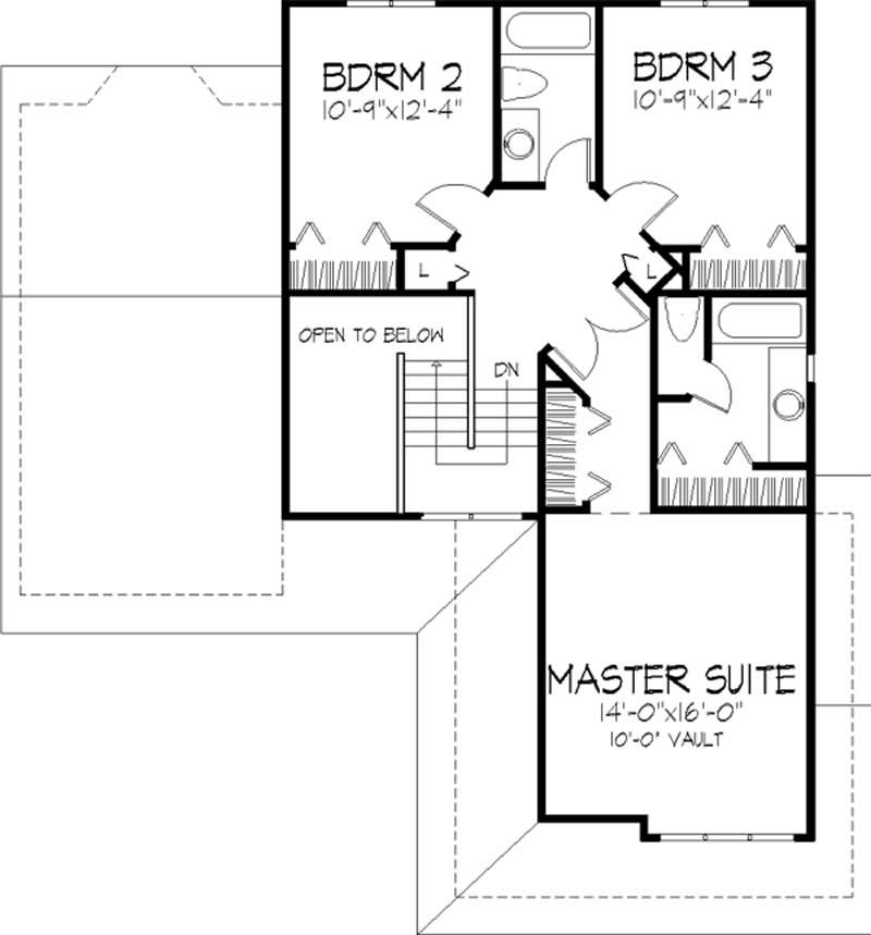 Floor Plan Second Story of Country Plan #146-1441