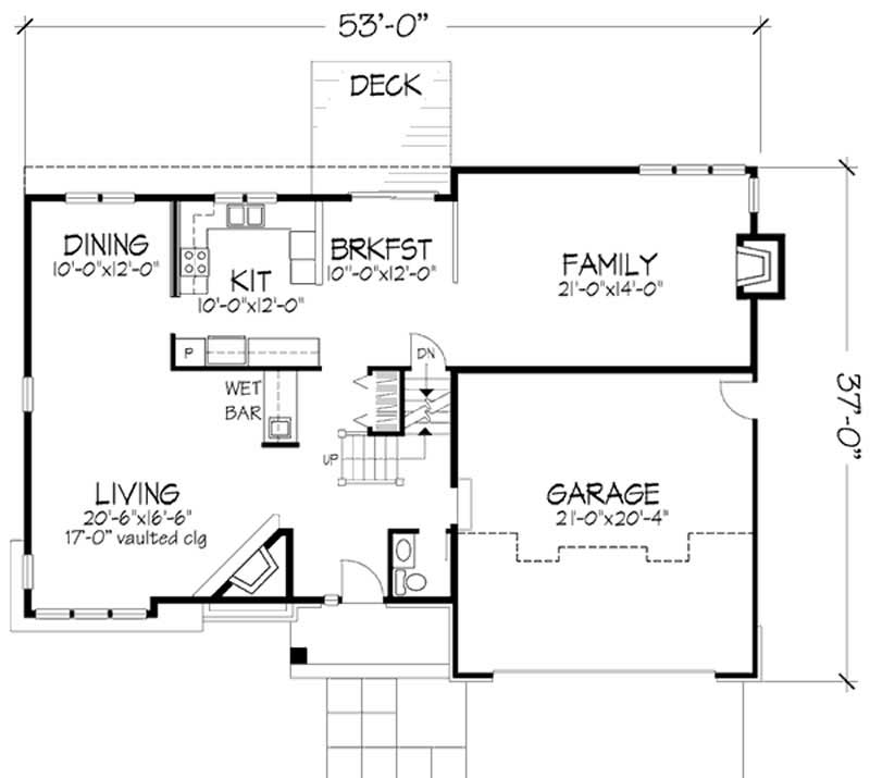 Floor Plan First Story of Country Plan #146-1442