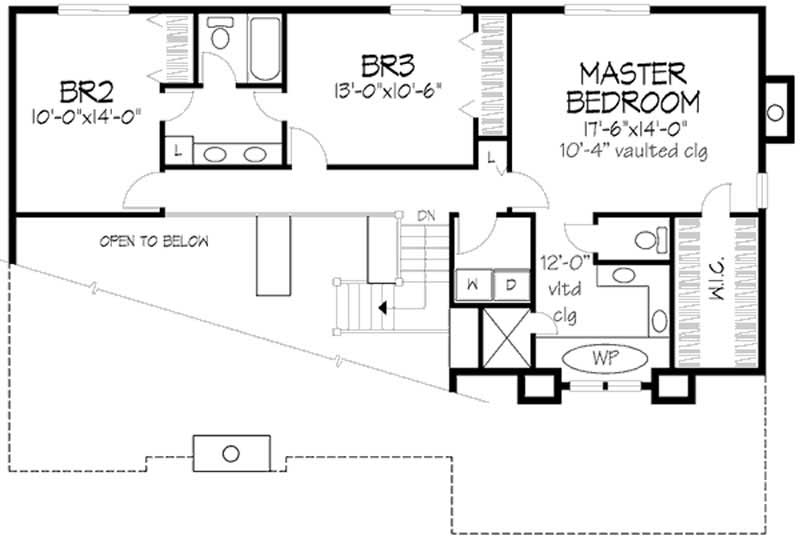 Floor Plan Second Story of Country Plan #146-1442