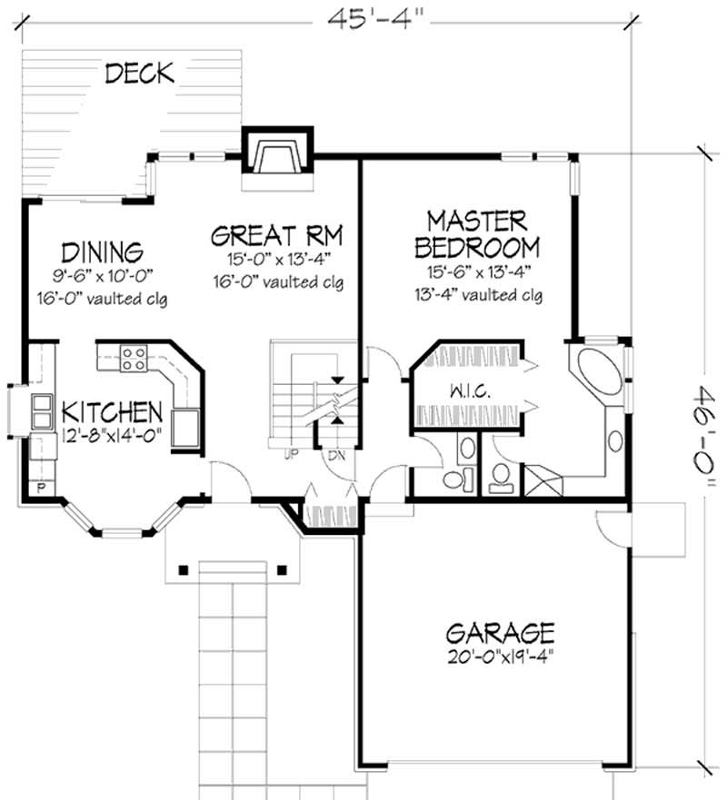 Floor Plan First Story of Cape Cod Plan #146-1443
