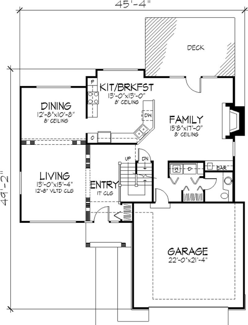 Floor Plan First Story of Country Plan #146-1446