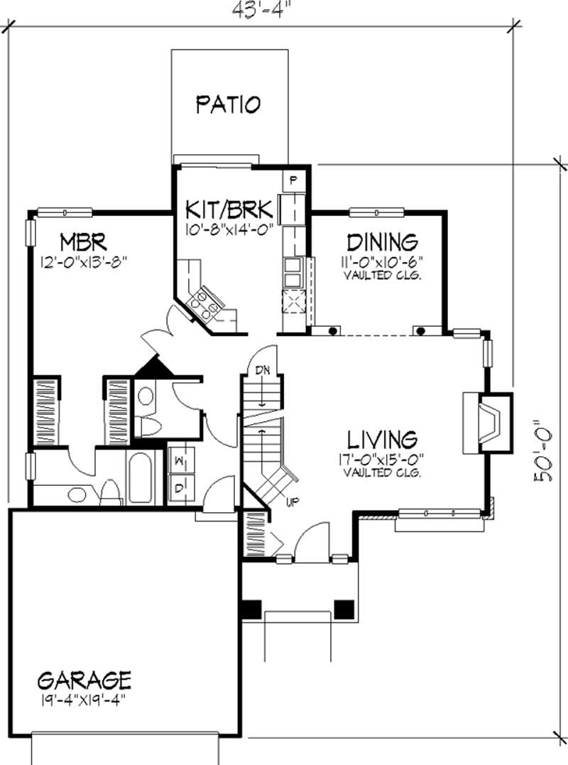 Floor Plan First Story of Country Plan #146-1447