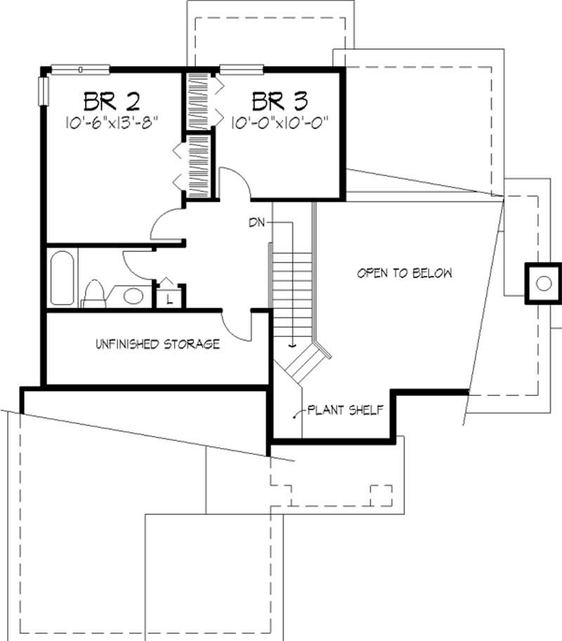 Floor Plan Second Story of Country Plan #146-1447