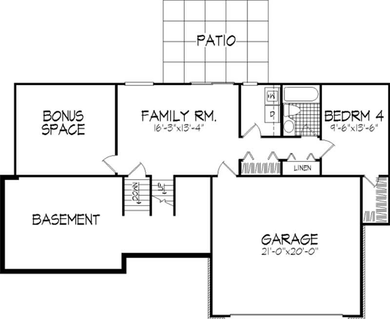 Floor Plan Basement of Country Plan #146-1449