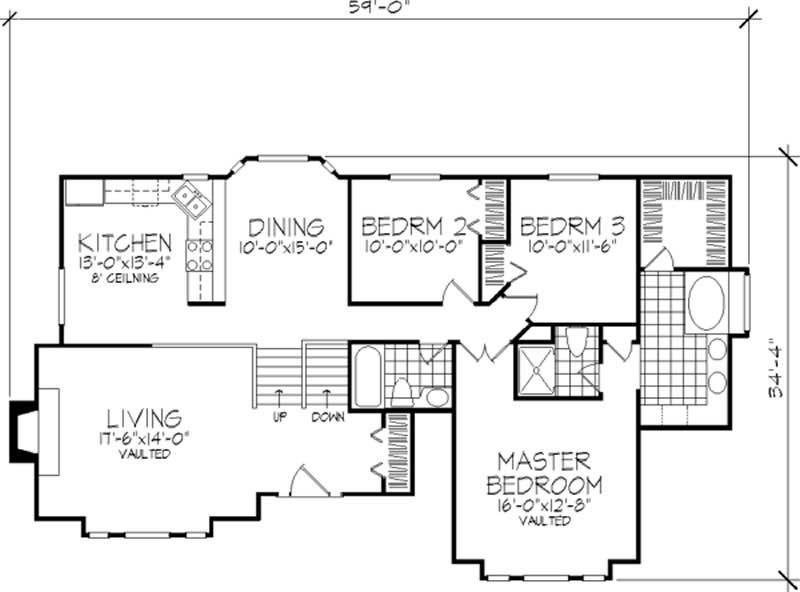 Floor Plan First Story of Country Plan #146-1449