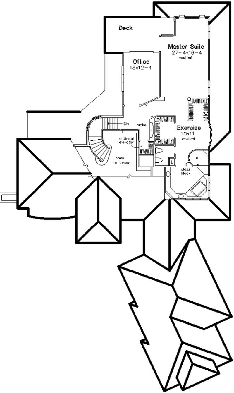 Floor Plan Second Story of Cape Cod Plan #146-1451