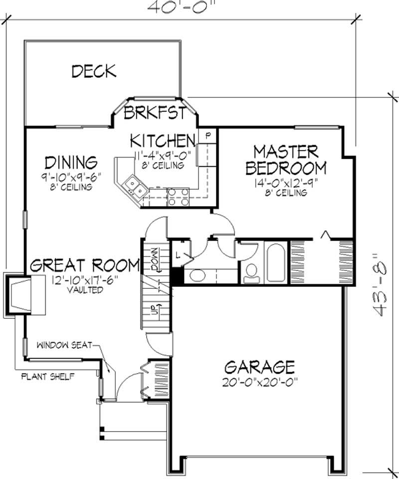 Floor Plan First Story of Cape Cod Plan #146-1457